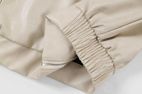 Jacket Cuir Romance Crème