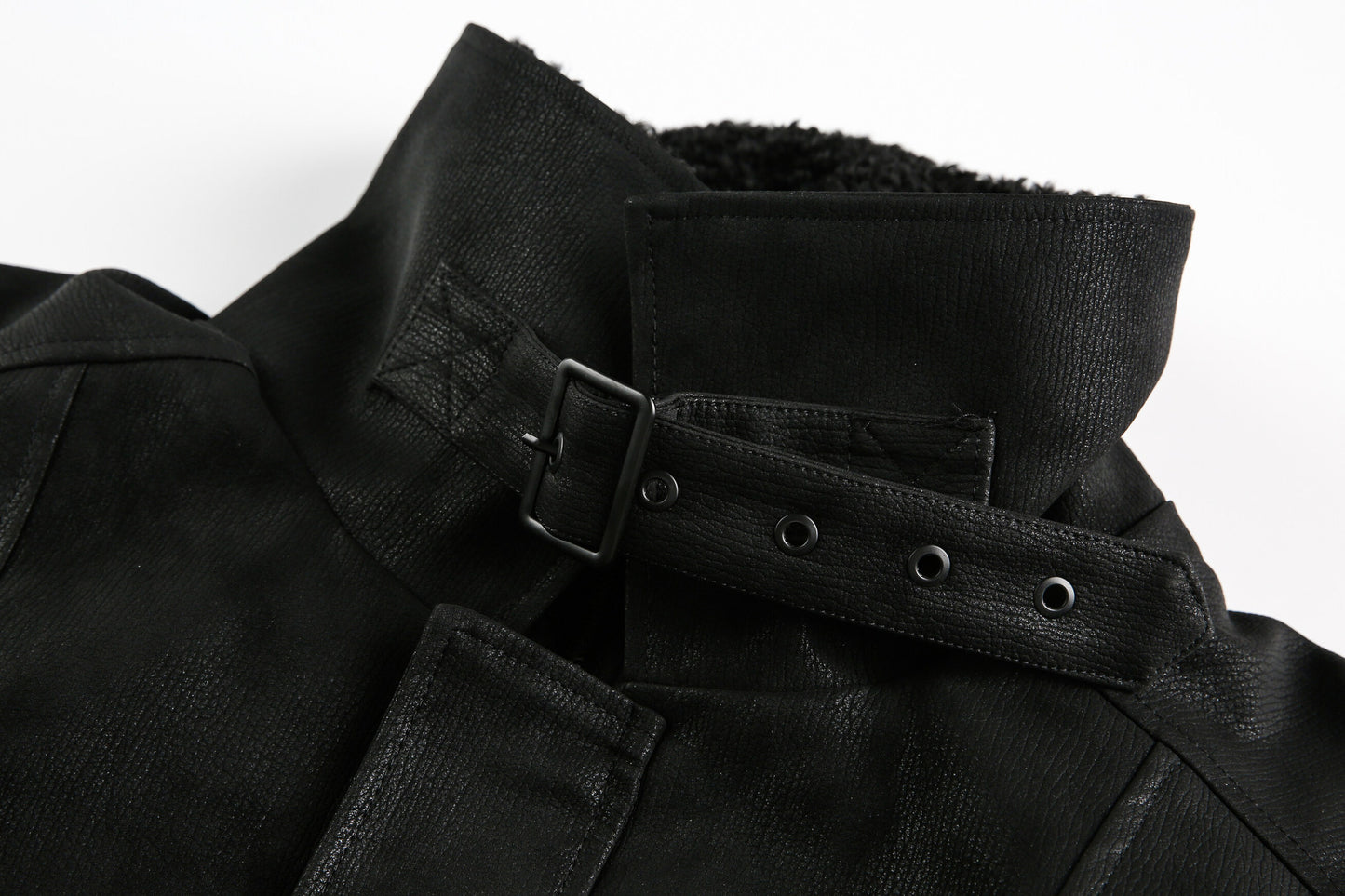 Jacket cuir CollarBelted
