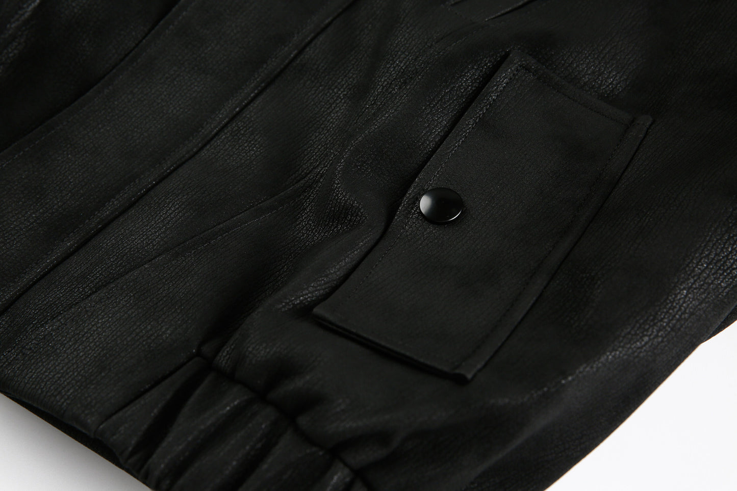Jacket cuir CollarBelted