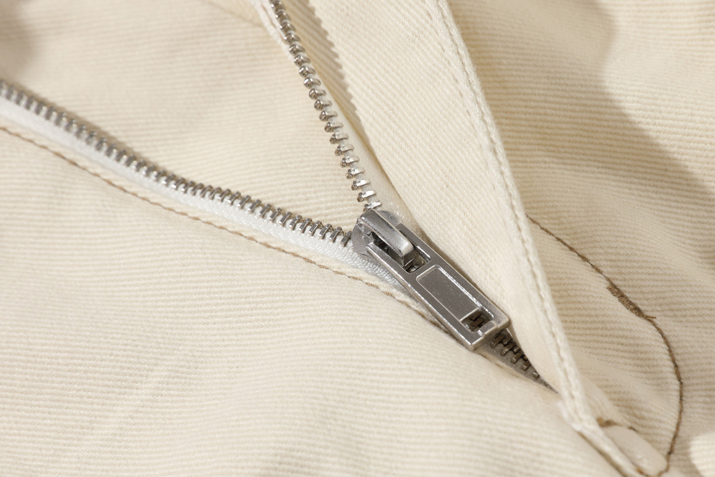 Jean Stytched Flared Beige