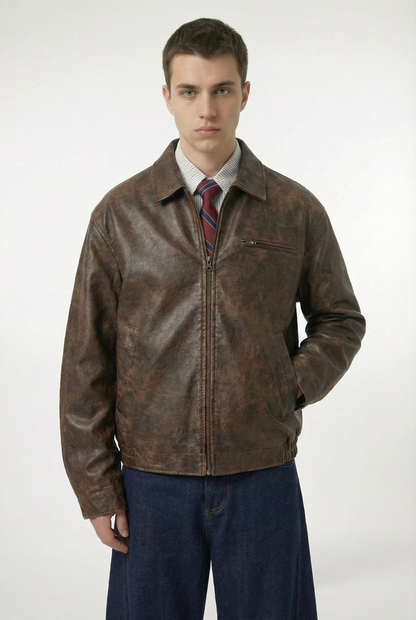 Jacket Cuir Double-Layered