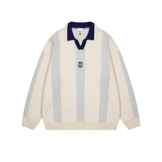 Knit Polo Eye-Striped