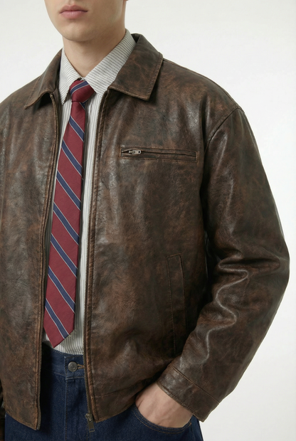 Jacket Cuir Double-Layered