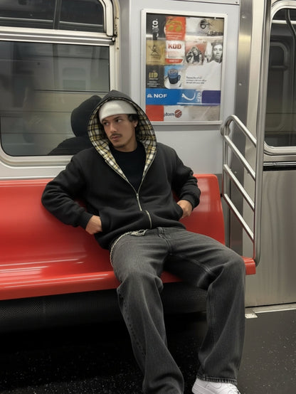 Zip Reversible à Carreaux