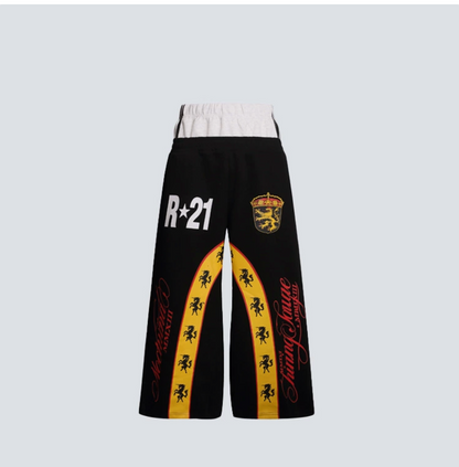 GY American-style double-waisted color-blocked sweatpants with ra