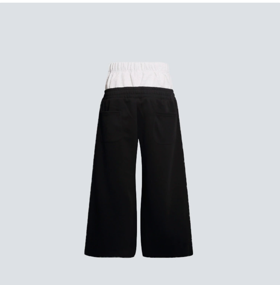 GY American-style double-waisted color-blocked sweatpants with ra