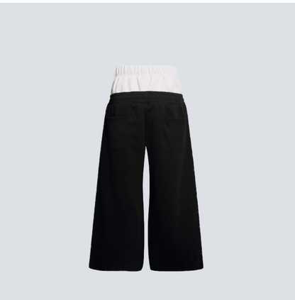 GY American-style double-waisted color-blocked sweatpants with ra