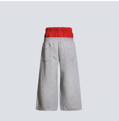 GY American-style double-waisted color-blocked sweatpants with ra