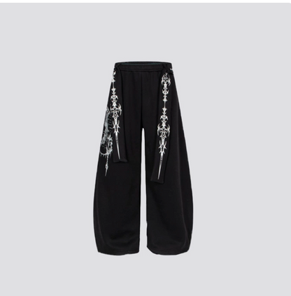 Gy American High Street Gothic Totem Wide-Leg Sweatpants with Ribb