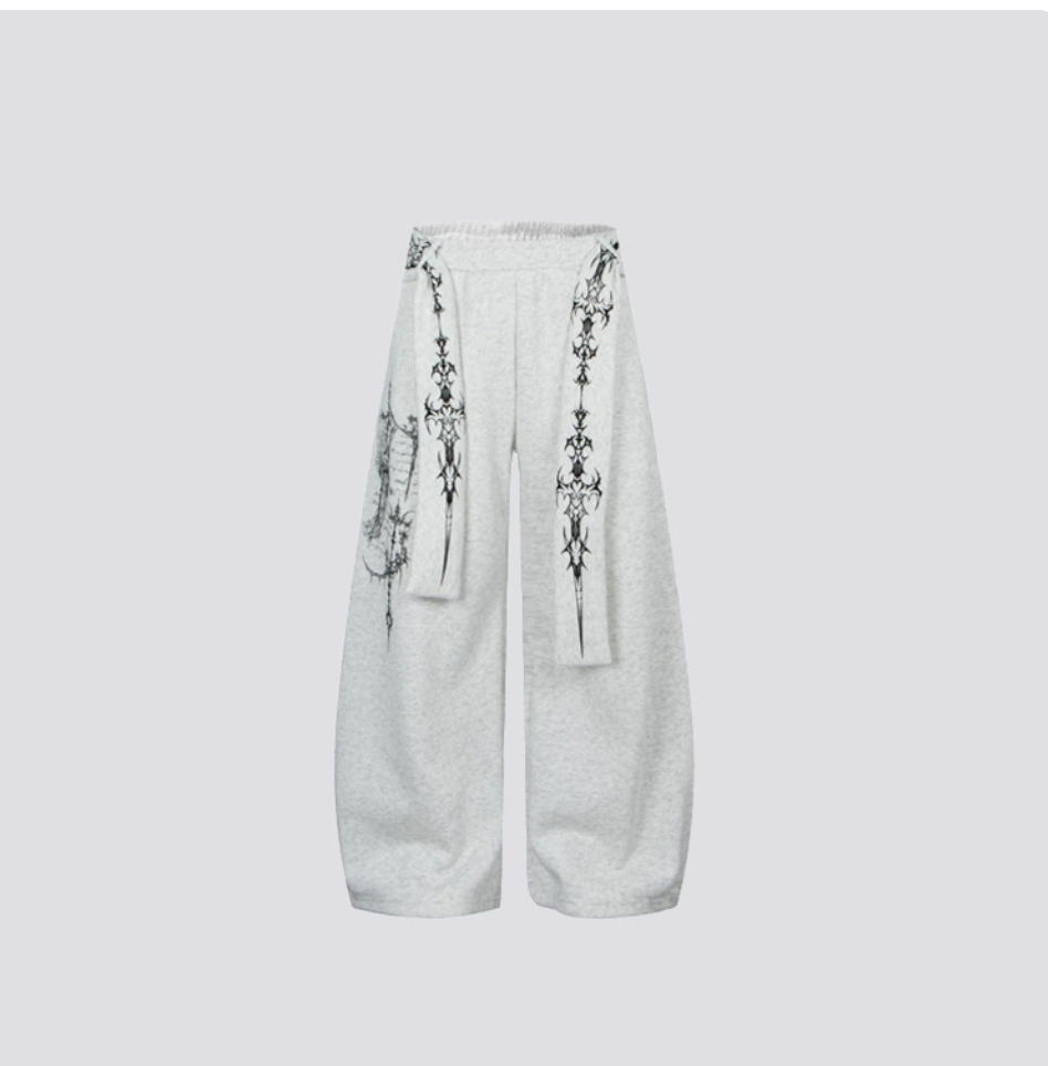 Gy American High Street Gothic Totem Wide-Leg Sweatpants with Ribb