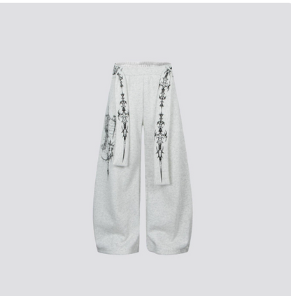 Gy American High Street Gothic Totem Wide-Leg Sweatpants with Ribb