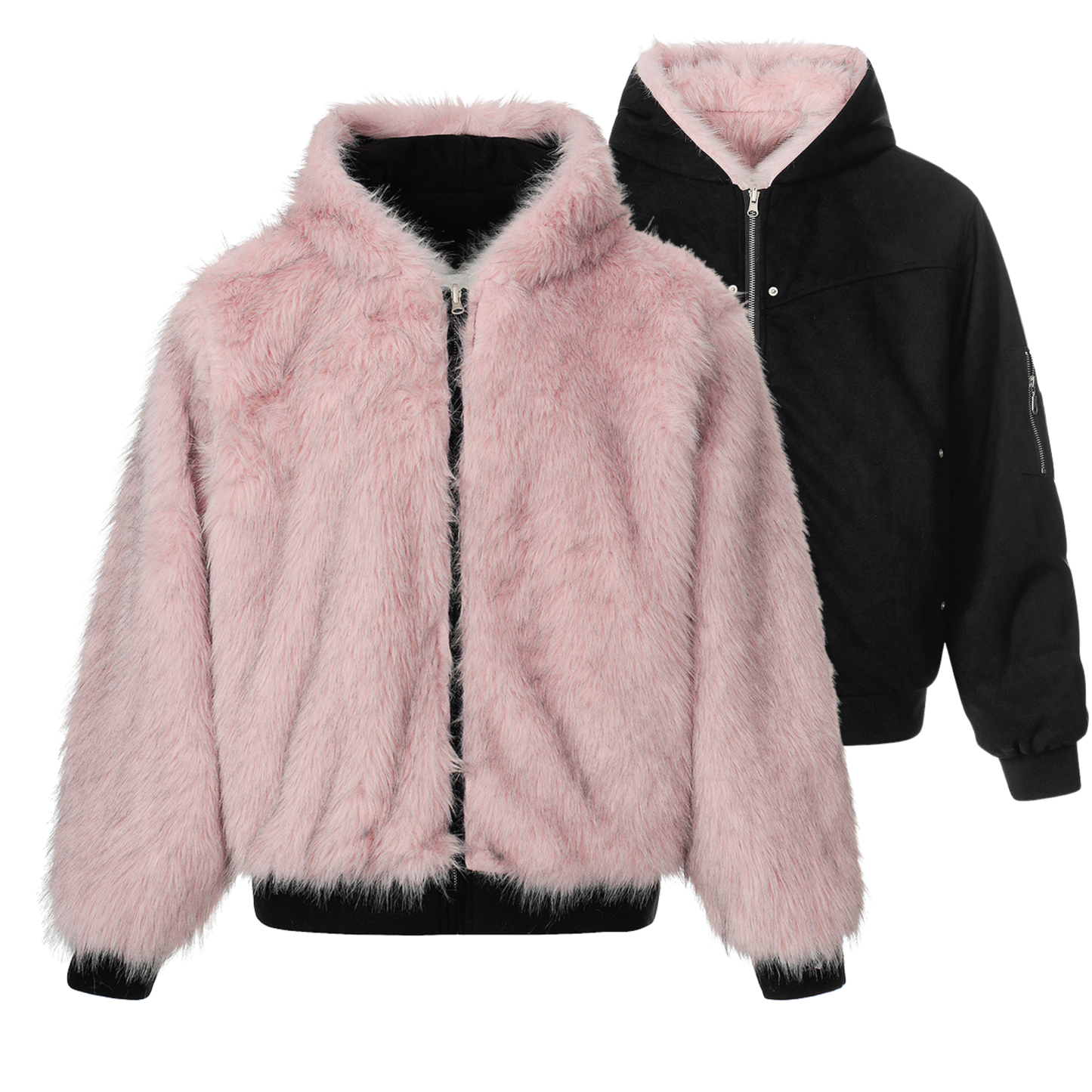 Doudoune Fur Reversible - Rose