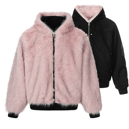 Doudoune Fur Reversible - Rose