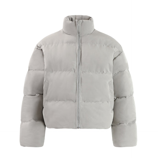 High-Neck Down Jacket - WHITE