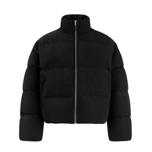 High-Neck Down Jacket - BLACK