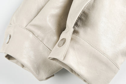 Jacket cuir Ryflect Beige