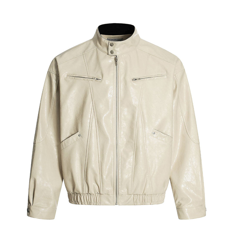 Jacket cuir Ryflect Beige