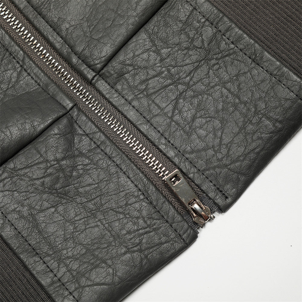 Jacket cuir Bomber Croped