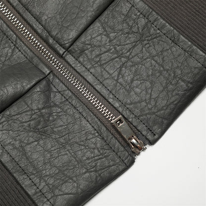 Jacket cuir Bomber Croped