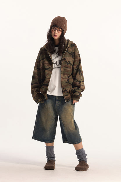 Zip Camo Bomber