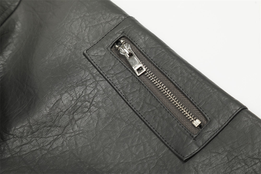 Jacket cuir Bomber Croped