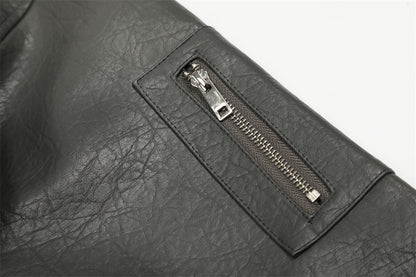 Jacket cuir Bomber Croped