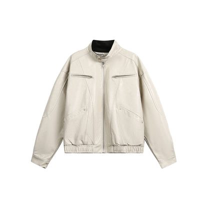 Jacket cuir Ryflect Beige