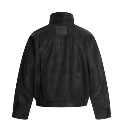 Jacket cuir CollarBelted