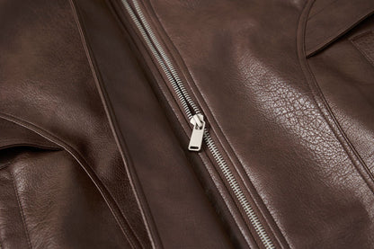 Jacket Bomber cuir Aviateur - Marron