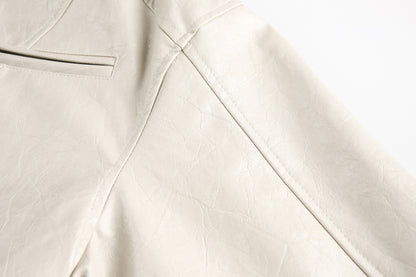 Jacket cuir Ryflect Beige