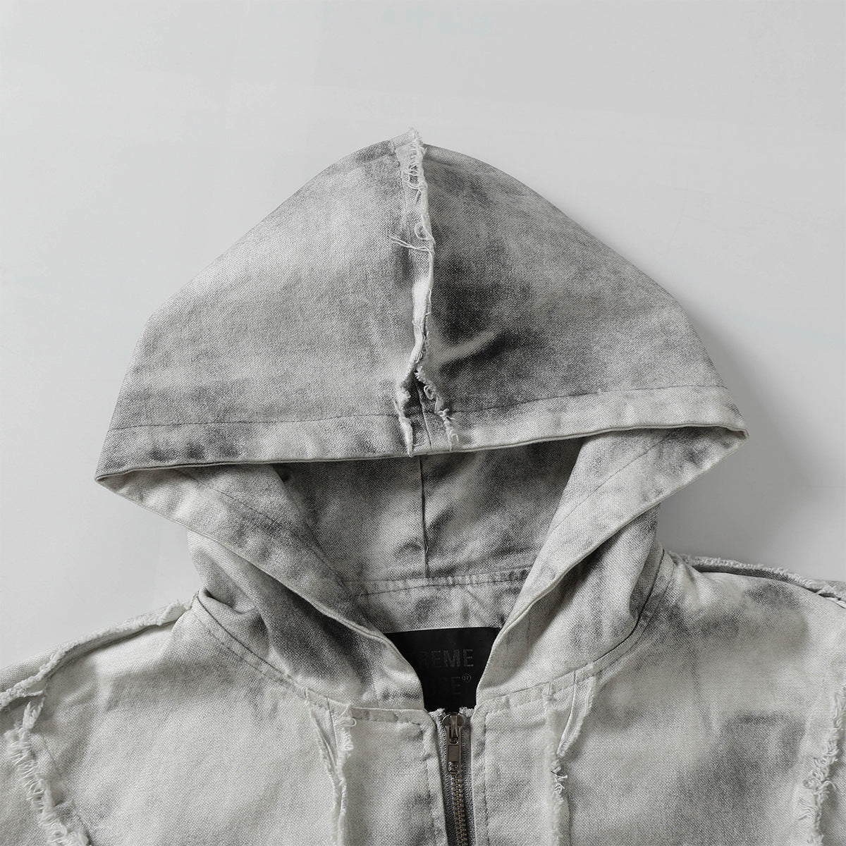 Zip Distressed Gris