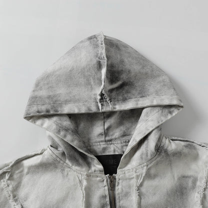 Zip Distressed Gris
