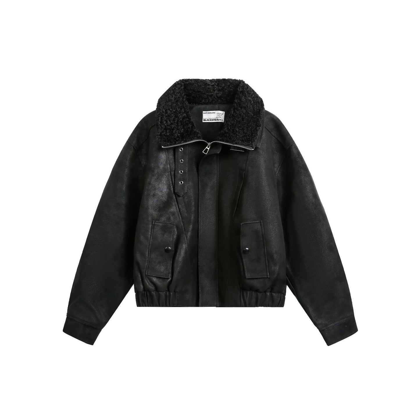 Jacket cuir CollarBelted