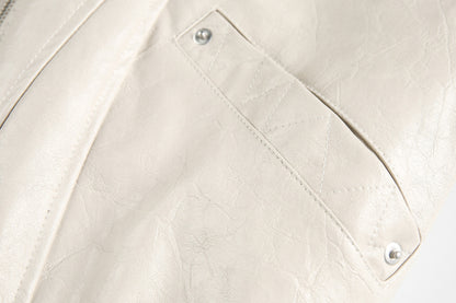 Jacket cuir Ryflect Beige