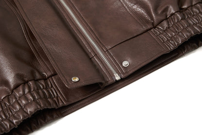 Jacket Bomber cuir Aviateur - Marron