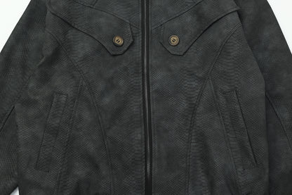Jacket cuir Pythoned