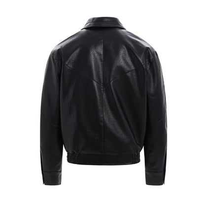 Jacket Bomber cuir Aviateur - Noir