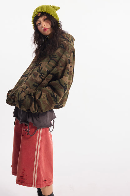 Zip Camo Bomber