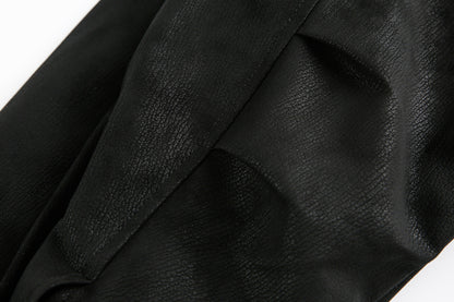 Jacket cuir CollarBelted