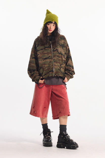 Zip Camo Bomber