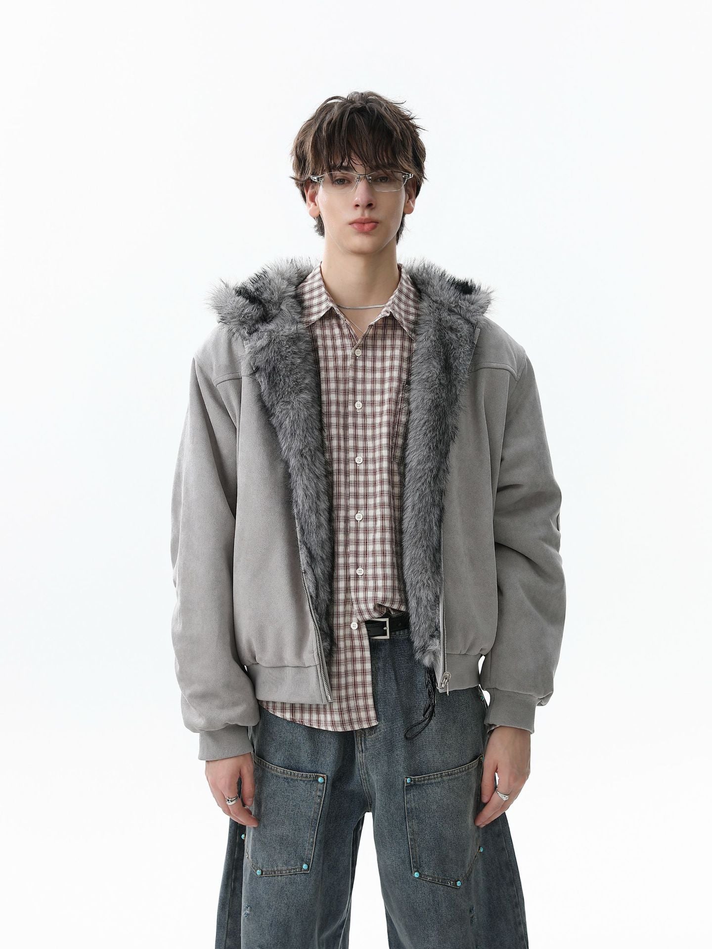 Doudoune Fur Reversible - Gris