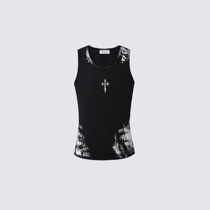GY Cross-border American Yabi-style cross-pattern ribbed tank top
