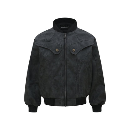 Jacket cuir Pythoned