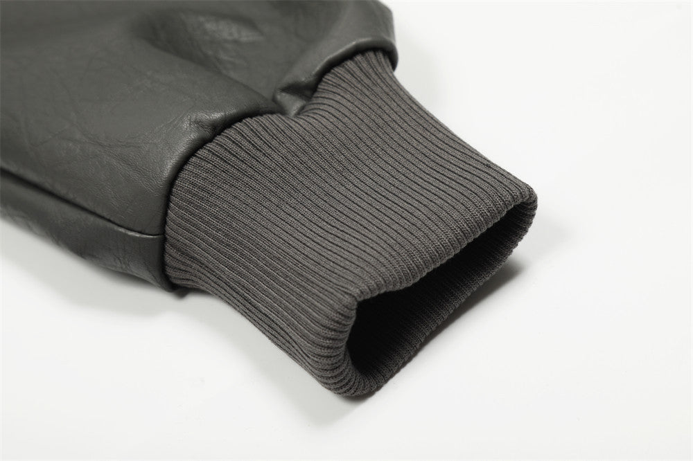 Jacket cuir Bomber Croped