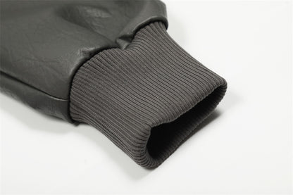 Jacket cuir Bomber Croped