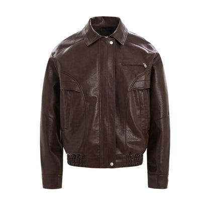 Jacket Bomber cuir Aviateur - Marron