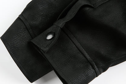 Jacket cuir CollarBelted