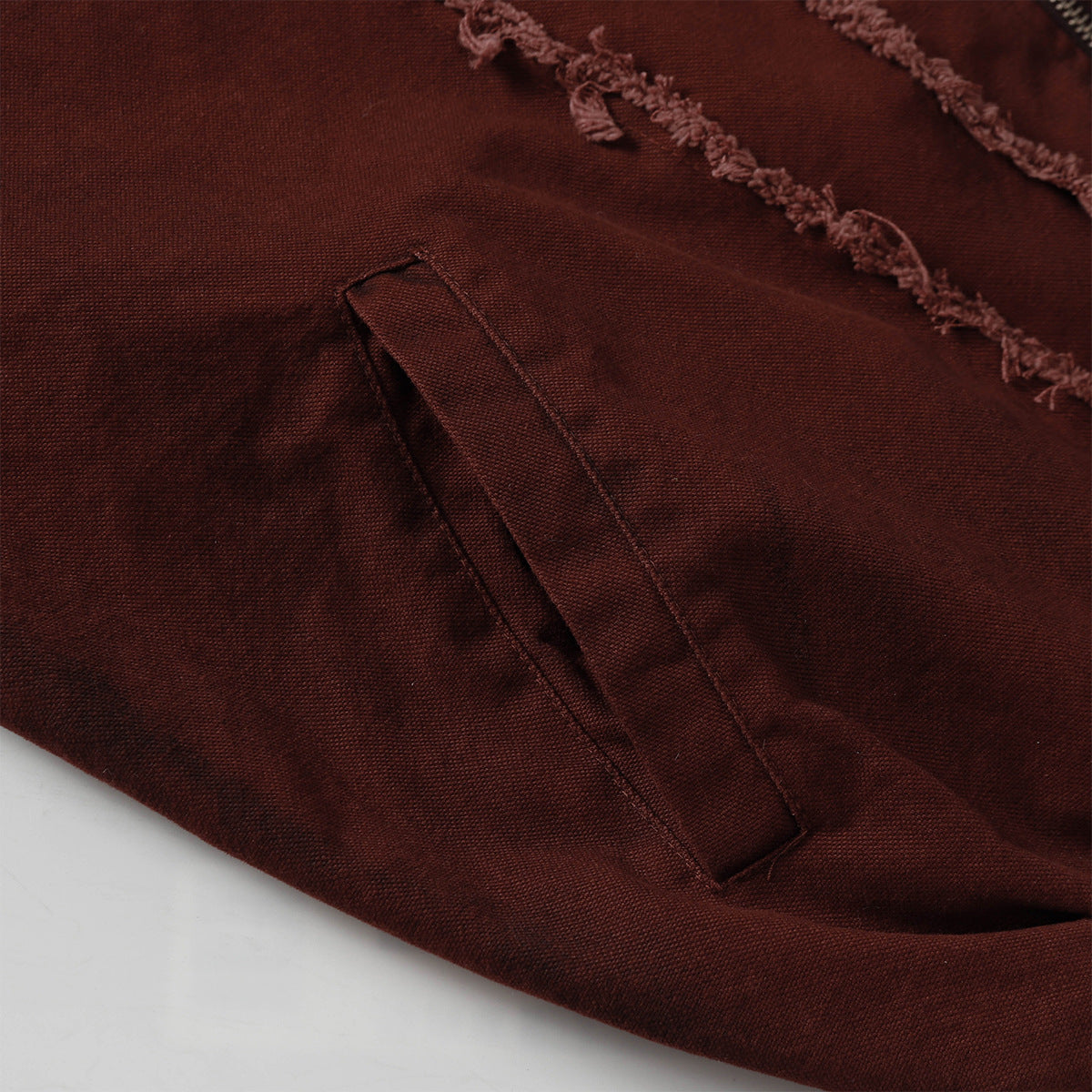 Zip Distressed Rouge