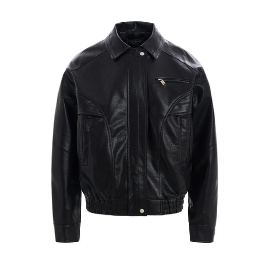 Jacket Bomber cuir Aviateur - Noir