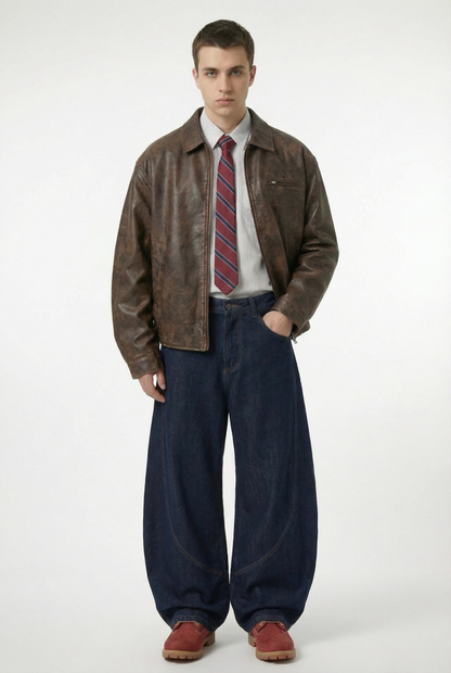 Jacket Cuir Double-Layered